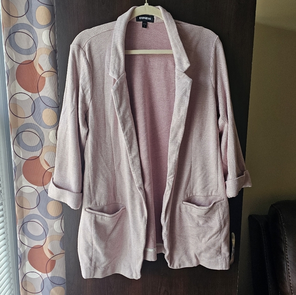 Express Light Pink Open Front Blazer - Picture 1 of 3